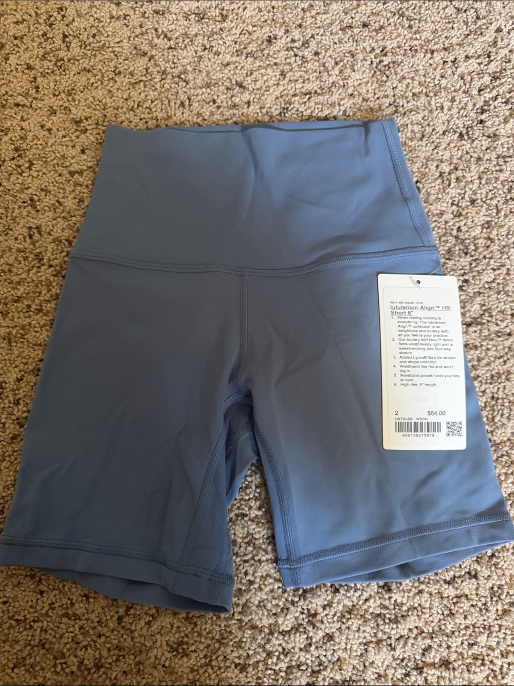 Lululemon Align High-Rise Bike Shorts 6” - Blue